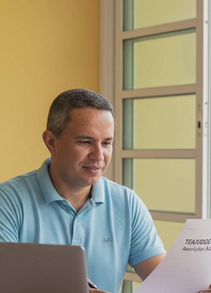 Prof. Osmair trabalhando no notebook